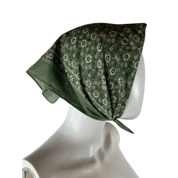 Sézane 'Floral' Green Cotton Scarf Size OS - Picture 6 of 6